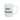 White ceramic mug with "Leaf Me Alone" plant pun and glossy finish, available in 11oz and 15oz sizes