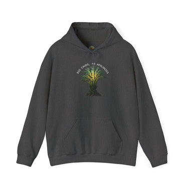 No Apologies Hooded Sweatshirt with caudex plant design for cozy eco-friendly comfort
