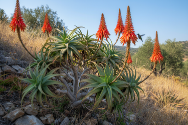Aloe Arborescens cutting with spiky green leaves ready for planting
