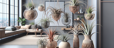 Air plants (Tillandsia) in decorative glass terrariums showcasing indoor green decor ideas