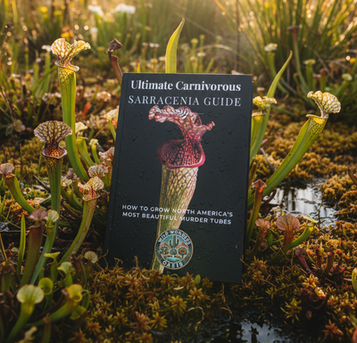 Digital download cover of The Ultimate Sarracenia Plant Guide for growing North American carnivorous pitcher plants.