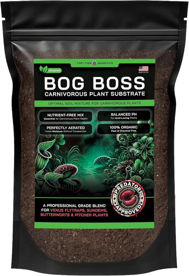 BOSS OF THE BOG: Premium Organic Soil Mix for Thriving Carnivorous Plants (1 QT)