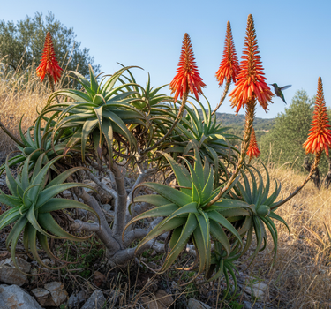Aloe Arborescens cutting with spiky green leaves ready for planting